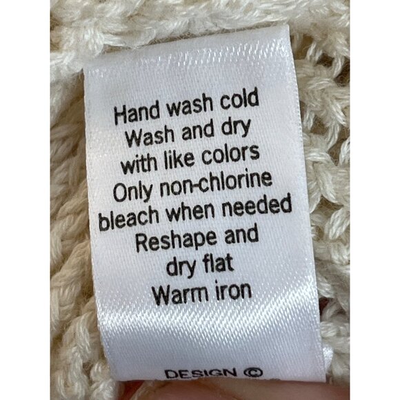 Athleta Cayla Cream Crochet Sweater Style Open Knit Swim Coverup Size XS Pockets - Picture 8 of 9